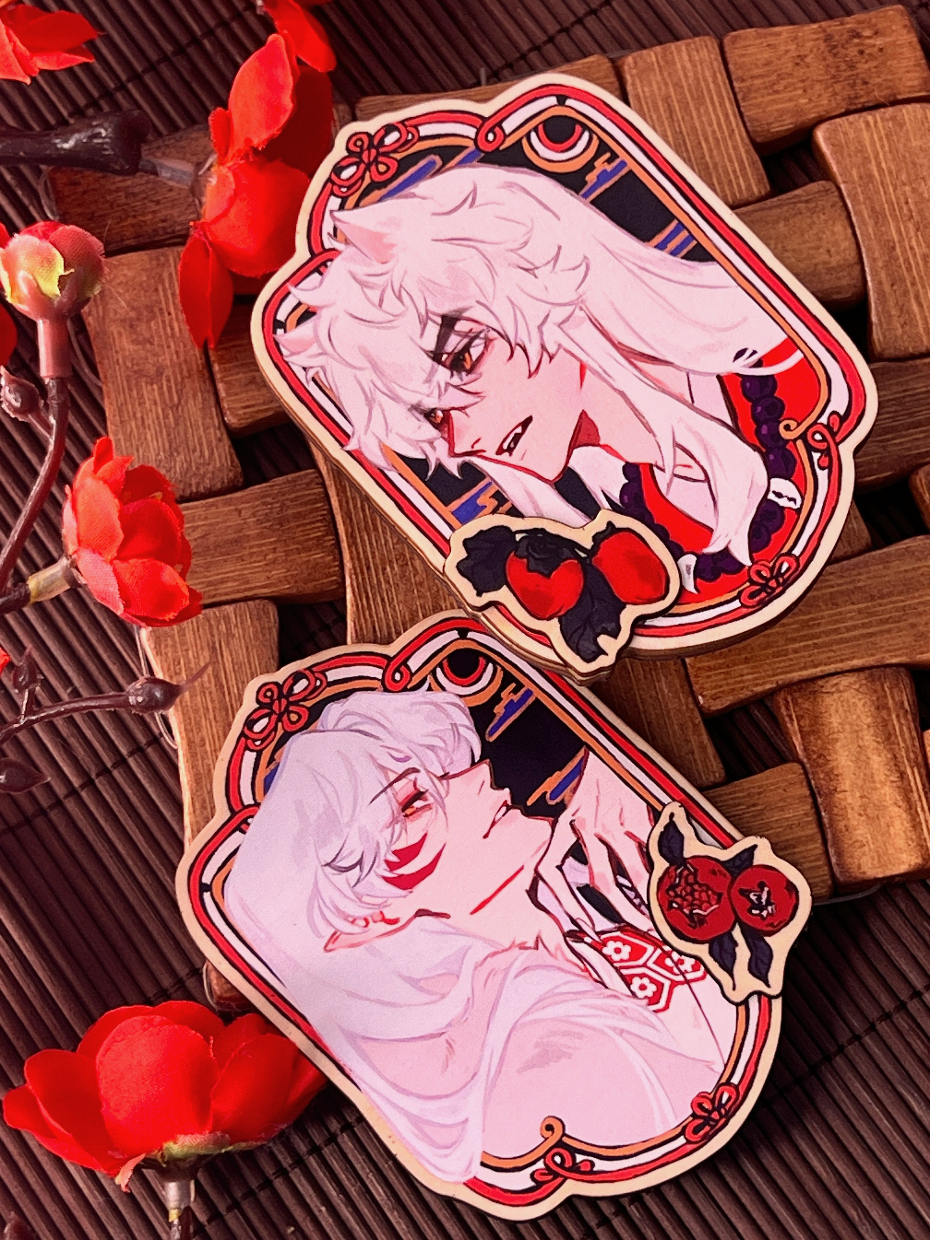 Inuyasha & Sesshomaru Wooden Magnets