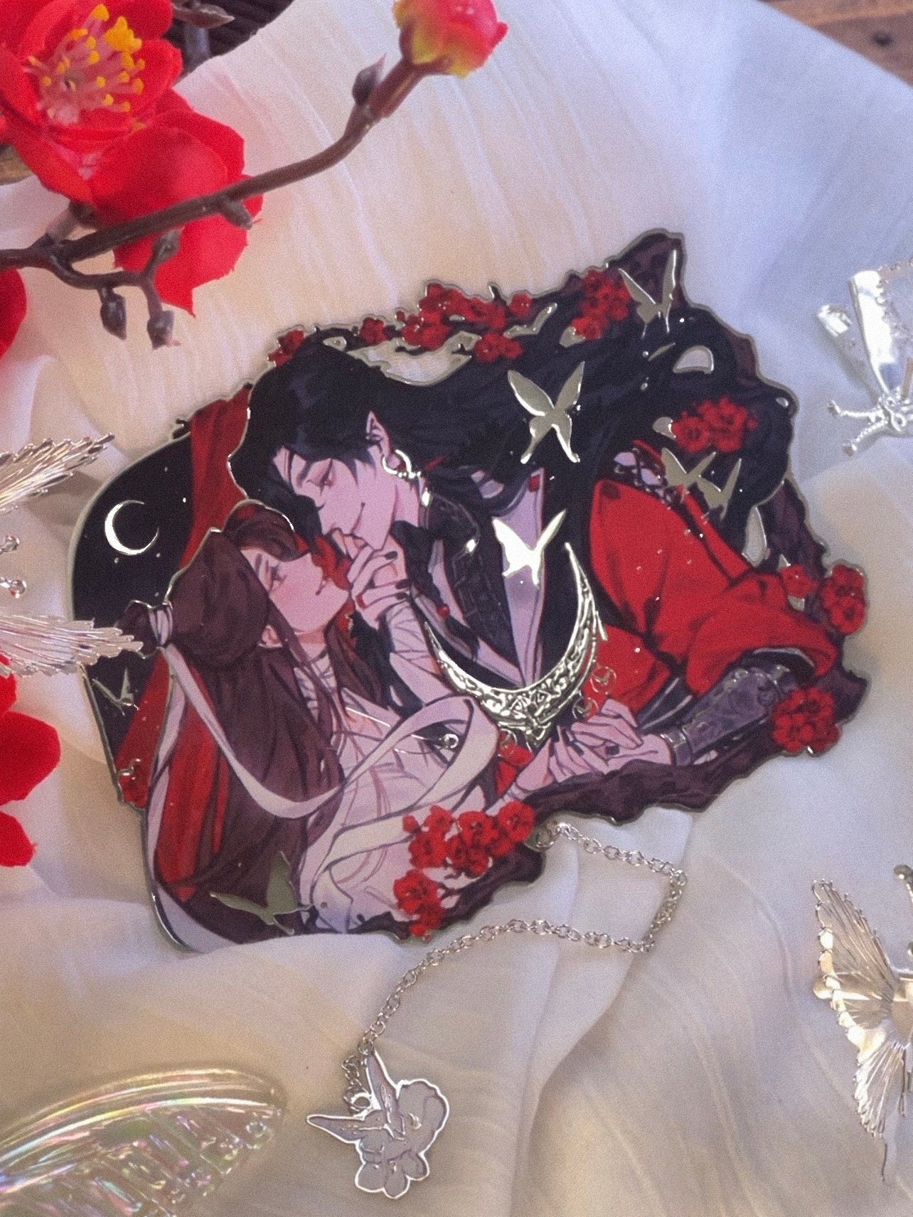 Hua+Lian Silver Bookmark
